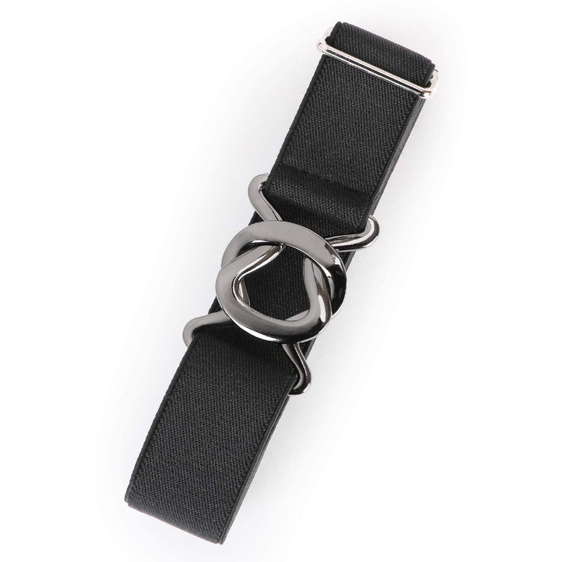 JASGOOD Women No Show Stretch Belt Adjustable Elastic Web Belt with Flat Buckle for Jeans Pants Casual Belts - Image 1